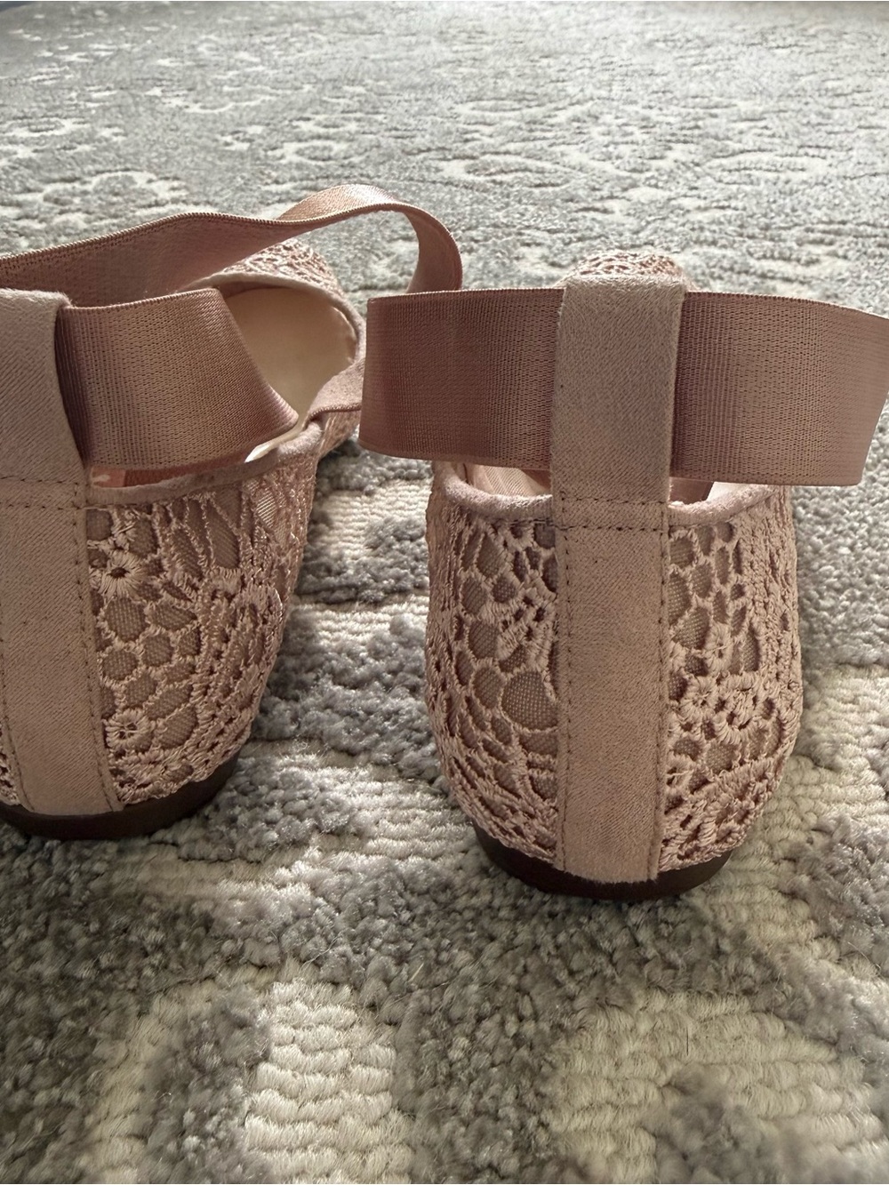 Jessica Simpson Maggda Pink lace ankle strap Ballet Flats size 6.5 balletcore - Picture 6 of 10